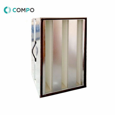 Good price ABS V Filter Pleated HEPA Air Filter HVAC System With Galvanized Frame online