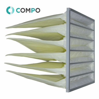 Good price Galvanized Frame AHU Pocket Air Filter With 1~5μM Filtration Efficiency online