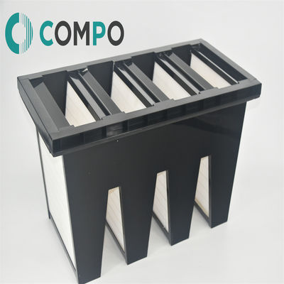 Good price HVAC AHU System Sub - Hepa Air Filter W Type With Black Plastic Frame online