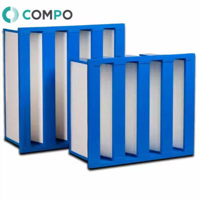 Good price HVAC System ABS V Bank Filter Pleated HEPA Air Filters With Plastic Frame online